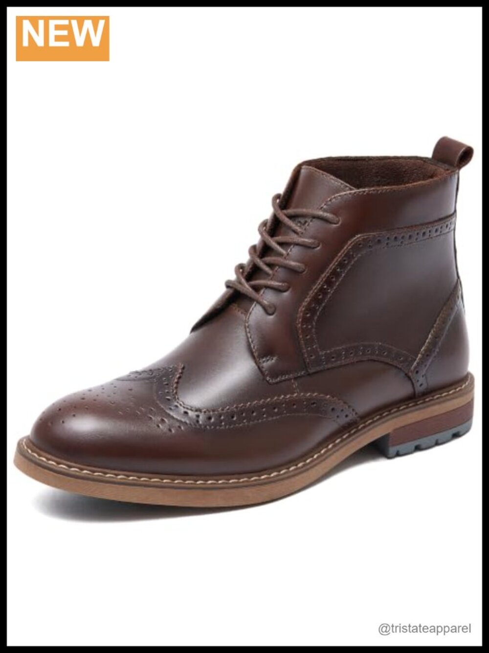 Genuine Leather Men's Brogue Oxford Ankle Dress Boots Goodyear Welt